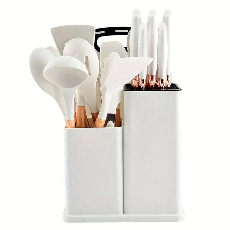 Paquete por 19 piezas de Utensilios de Cocina en Silicona Negro Set X 4 Unidades