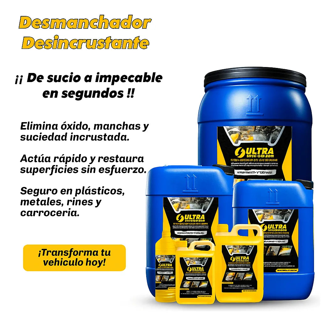 ULTRA SPOTCLEANER X 1 LITRO - PODEROSO DESMANCHADOR, DESOXIDANTE Y DESINCRUSTANTE