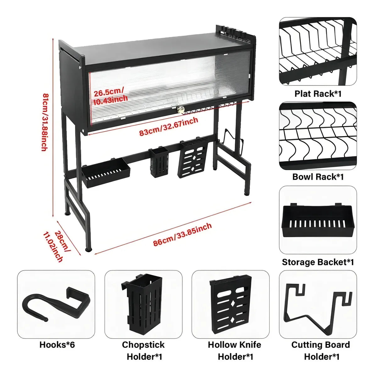 Escurridor Loza Con Tapa De 65 Cm