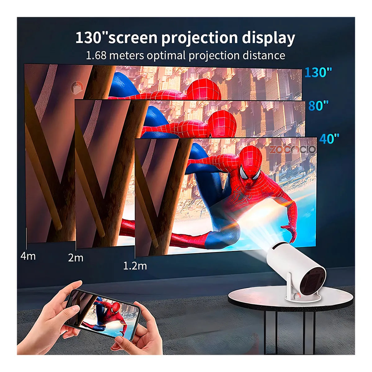 Proyector Smart Para Cine En Casa Hy300 1080hd Android 11 Co Color Blanco