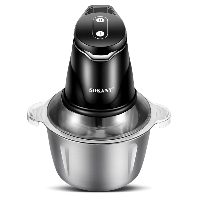 Picadora de carne SOKANY SK-7020 de 400 W y 2 L, 2 velocidades, acero inoxidable