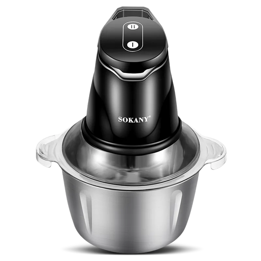 Picadora de carne SOKANY SK-7020 de 400 W y 2 L, 2 velocidades, acero inoxidable